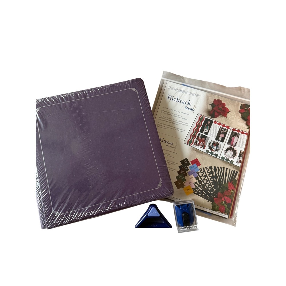 Creative Memories Scrapbook Lot Purple 12X12 NEW Album Punches Rickrack Bundle